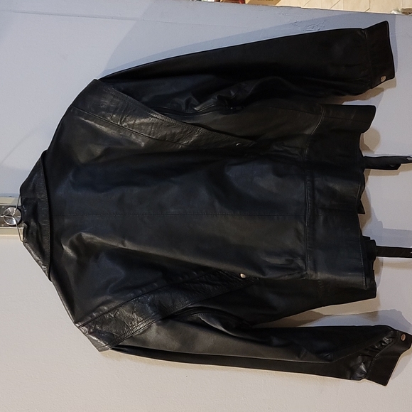 COMINT genuine leather black jacket size 11/12 - Picture 9 of 12